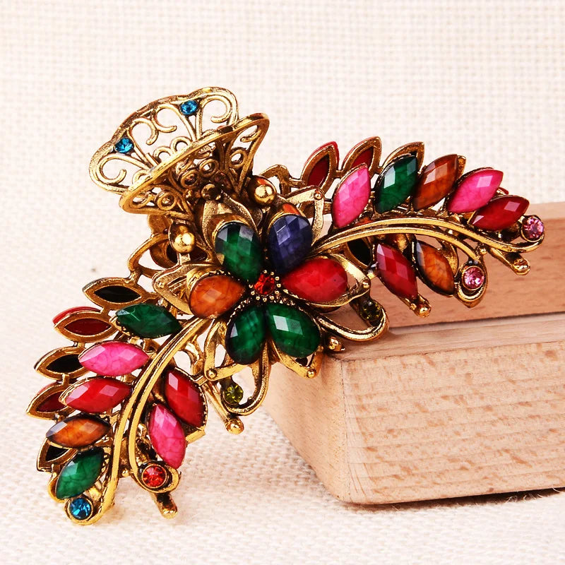 Retro Rhinestone Hair Claw for Women - Dbuay™️