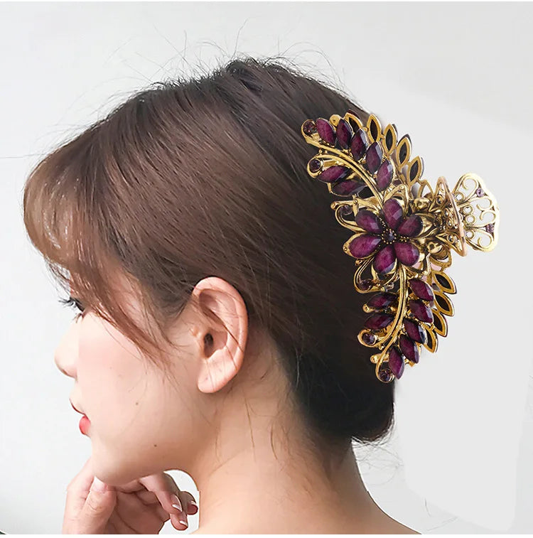 Retro Rhinestone Hair Claw for Women - Dbuay™️