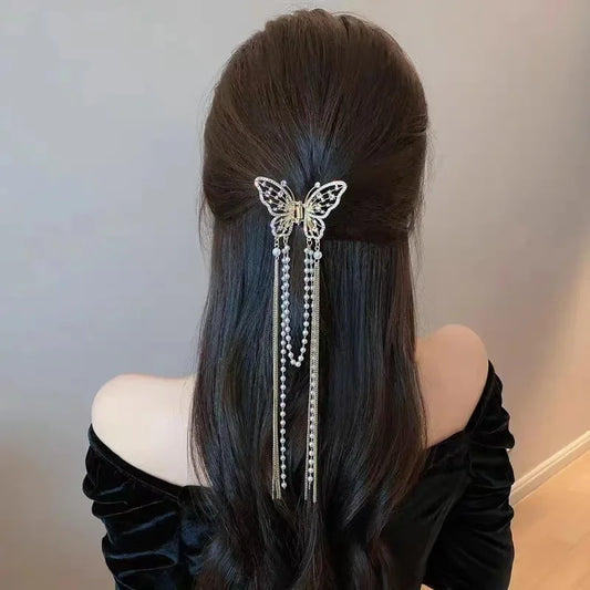 Pearl Tassel Butterfly Clip - Dbuay™️