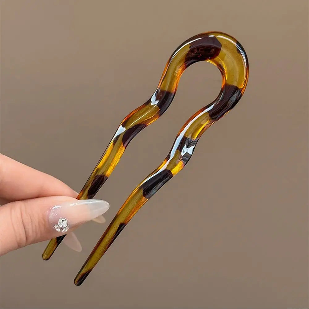 Tortoiseshell U-Shaped Hair Fork - Dbuay™️